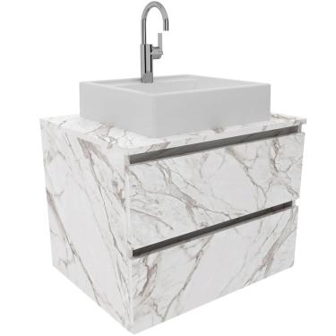 Imagem de Gabinete de Banheiro 60 cm 2 Gavetas com Cuba Joana