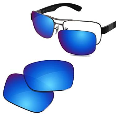 Imagem de Glintbay Lentes de óculos de sol de substituição 100% precisas para RayBan RB3522-61 - Espelhado azul gelo polarizado