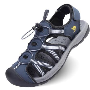 Imagem de CAMELSPORTS Sandálias masculinas de caminhada, bico fechado, para uso ao ar livre, praia, impermeável, esportiva, pescador, sapatos aquáticos, Azul, 39