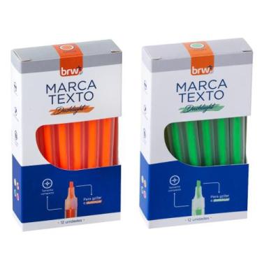 Imagem de Marca Texto Fluorescente Transparente 4 Cores BRW 4 Caixas 12 Unidades