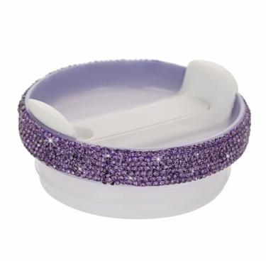 Imagem de Tampa de copo de substituição de 1,134 g para Stanley Cup Bling Tampas de copo de substituição compatíveis com Stanley Quencher 2.0 Cup Top Covers Acessórios para mulheres (Roxo)