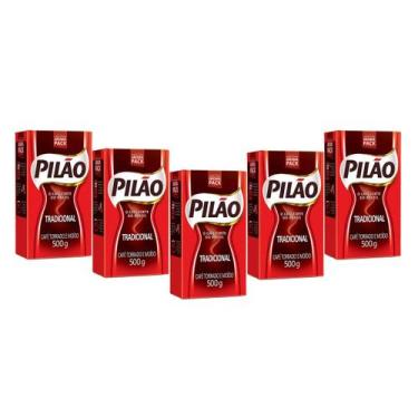 Imagem de Café Pilão Torrado e Moído Tradicional Vácuo 500 gr Kit 5, Café Torrad