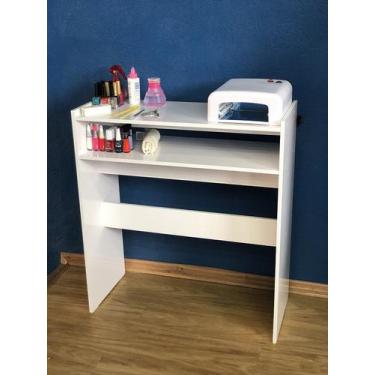 Imagem de Mesa p/ Manicure c/ Prateleira Salão de Beleza - ClickForte