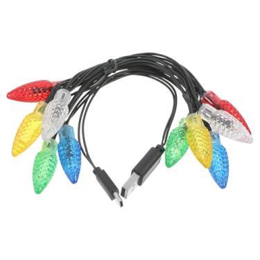 Imagem de Baluue Cordão de Natal Com Fio Verde, 55" de Comprimento, 60 Leds, Alimentados por Bateria, Globo Tipo C, Luzes Usb, Luzes de Natal Multicoloridas para Festa, Casamento, Quarto, Bistrô, Decoração