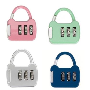 Imagem de Kit 2 Cadeados Coloridos Combinação Bloqueio Por Senha 3 Digitos Armár