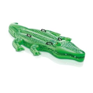 Imagem de Bote inflável jacaré gigante p/ 2 crianças 2m intex infantil, Verde