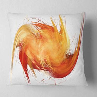 Imagem de Designart Manta abstrata com estampa fractal marrom, sala de estar, sofá, enchimento de almofada + capa de almofada impressa em ambos os lados 66 x 66 cm