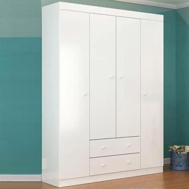 Imagem de Roupeiro 4 Portas e 2 Gavetas para Quarto Infantil de Bebê - Phoenix B