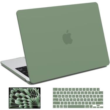 Imagem de B BELK Compatível com MacBook Air de 13 polegadas 2025 2024-2022 M4 M3 M2 modelo A3240 A3113 A2681, capa rígida protetora para laptop MacBook Air 13,6 polegadas + capa de teclado e protetor de tela