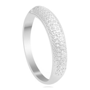 Imagem de Anel Feminino Aparador Luxo Cravejado Com Zircônias Em Prata 925 - DR 