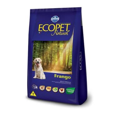 Imagem de Ração Seca Ecopet Natural Frango para Cães Adultos - 20Kg - Farmina