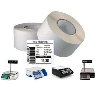 Imagem de 5 Rolos Etiqueta Térmica 40x40 Balança Toledo Prix 4 Flex - Branco - M