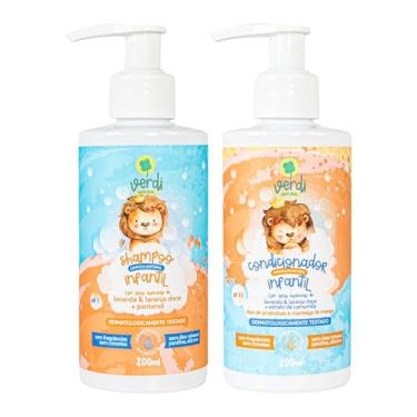 Imagem de Kit Shampoo E Condicionador Infantil Natural Verdi Natural Com Pantenol Lavanda Camomila Shampoo + Condicionador Para Bebês e Crianças