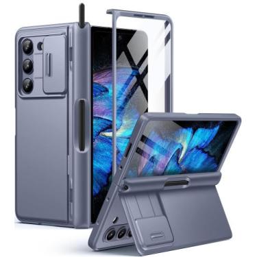 Imagem de Capa de telefone BERFY para Samsung Galaxy Z Fold 5 com suporte para c