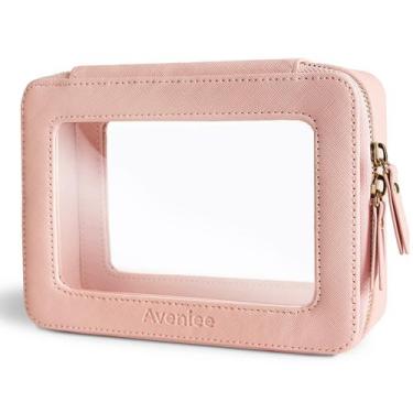 Imagem de Organizador de bolsas de maquiagem Aveniee Clear Travel Toiletry Pink