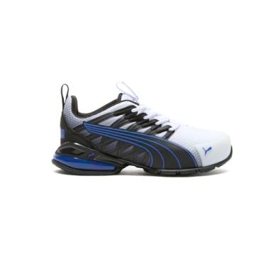 Imagem de PUMA Tênis infantil unissex Voltaic Evo com fecho alternativo, Preto e branco - azul vívido Ss25, 13 Little Kid