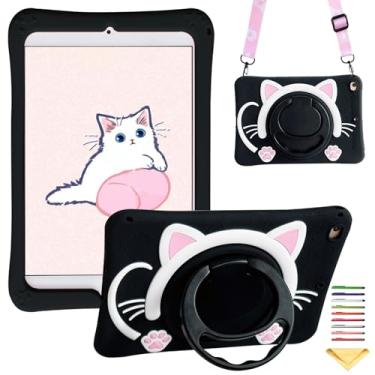 Imagem de Capa infantil para iPad mini 3/2/1 de 7,9 polegadas com alça giratória de 360°/alça de encaixe, capa de silicone macio UUcovers com desenho 3D para meninos e meninas para iPad mini 3ª/2ª/1ª geração