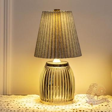 Imagem de MJ PREMIER Lâmpada pequena operada por bateria sem fio com temporizador, lâmpadas plissadas para decoração de prateleiras, lâmpadas alimentadas por bateria de 22 cm, luz de emergência com base de