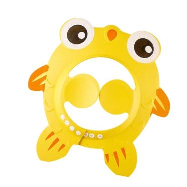 Imagem de Kokiya Touca de Banho Infantil, Chapéu de Xampu EVA Fofo com Protetor de Orelha, Touca de Banho Ajustável à Prova D'água para Meninas, Crianças, Meninos, amarelo