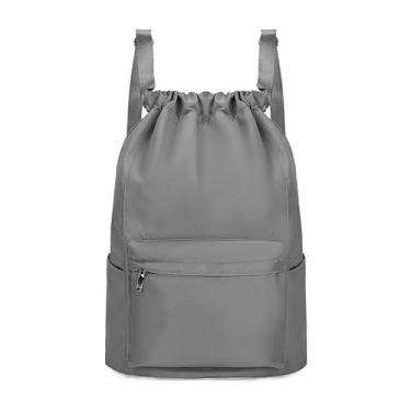 Imagem de Mochila,Mochila Bolsa Unisexo Costas PlaníCie Comum Academia Esportiva Pilates Trabalho De Futebol Fang (cinza)