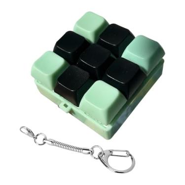 Imagem de predolo Chaveiro de Teclado Fidget, Brinquedo, Presente, Novidade, Acessórios, Teclado Mecânico Fidget para Escritório, Festa, Aniversário, Adultos, Preto Verde