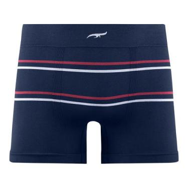 Imagem de Cueca Boxer Listrada sem Costura Navy Zee Rucci, G2