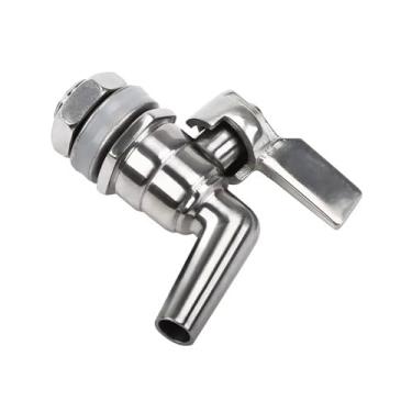 Imagem de Torneira com válvula de esfera de aço inoxidável de 3/8" – serve para barris de cerveja, barris de vinho, dispensadores de cerveja caseira, geladeiras, torneiras para sucos