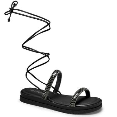 Imagem de Sandália Flatform Amarração Perna Mississipi MF441 Feminina - Preto