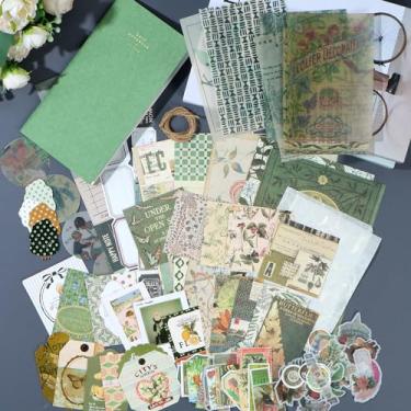 Imagem de Kits de artesanato de adesivos de decoração, planejadores de diários de lixo, kit de artesanato de artes de diário, kit de suprimentos de scrapbook, kit de scrapbook vintage, conjunto de suprimentos
