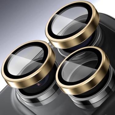 Imagem de Protetor de lente de câmera de telefone para iPhone 17 Pro Max/iPhone 17 Pro, protetores de lente individuais, vidro temperado ultrafino resistente a arranhões com bordas de alumínio para Apple