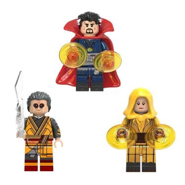 Imagem de Kit 3 Bonecos Doutor Estranho Bloco De Montar