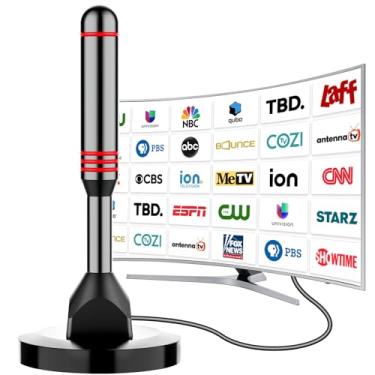 Imagem de Antena de TV digital para Smart TV interna, antena HD 2025 com base magnética forte, antenas HDTV de recepção de 360° e longo alcance para canais locais, antenas de fácil instalação para TVs sem cabo