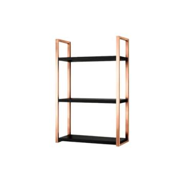 Imagem de Prateleiras De Madeira Industrial Para Sala Prateleira Madeira Decoração Organização Rústica(COBRE/PRETO)