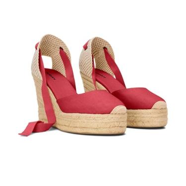Imagem de Soludos Sandália feminina plataforma espadrille, Vermelho recife, 38