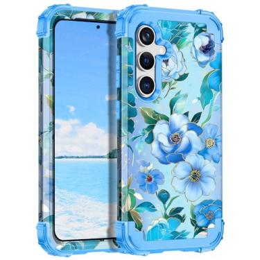 Imagem de Hekodonk Capa para Galaxy S24 FE, três camadas de proteção resistente à prova de choque de plástico rígido + silicone macio capa protetora contra quedas de corpo inteiro para Samsung Galaxy S24 FE