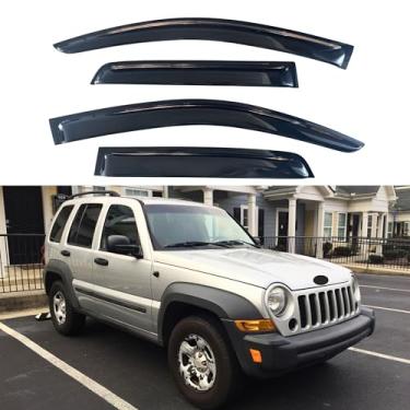 Imagem de Viseira de janela IG compatível com Jeep Liberty (KJ) 2002-2007, defletor de ventilação lateral com proteção contra chuva, 2002 2003 2004 2005 2006 2007