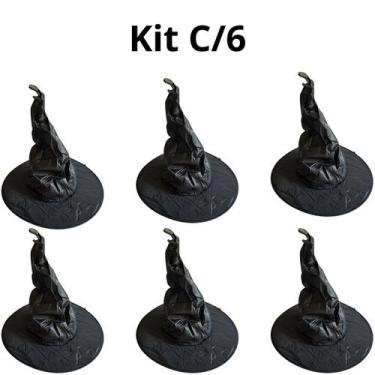 Imagem de Kit C/6 Chapéu de Bruxa Mago Gandalf Retorcido Halloween - generico