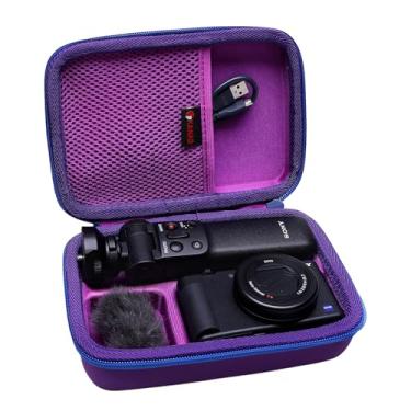 Imagem de XANAD Capa Rígida Para Câmera Digital Sony Zv-1F / Zv-1 Ii Com Alça De Ombro, Compatível Kit Acessórios Vlogger, Tripé E Microfone - Bolsa Protetora Transporte Armazenamento (Roxa)