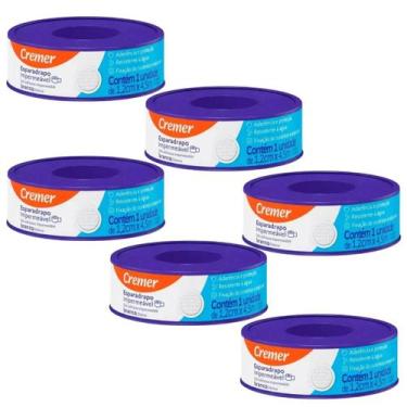 Imagem de Esparadrapo Branco Cremer 1,2cm x 4,5m Kit com 6 Unidades  Uso para es