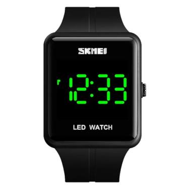 Imagem de Relógio digital unissex de LED quadrado com relógio eletrônico para homens e mulheres, estudantes de silicone., Rose Gold