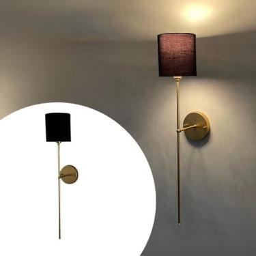 Imagem de Arandela De Parede Clássica Alumínio e Bivolt com Cúpula Bege, Preto e