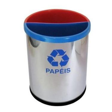 Imagem de Lixeira Mix Em Aço Inox Com 2 Divisões Coleta Seletiva Mix2I
