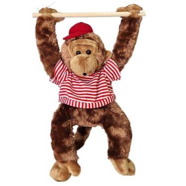 Imagem de Macaco De Pelúcia Que Assobia Assovia Interativo Marrom - Fizzy