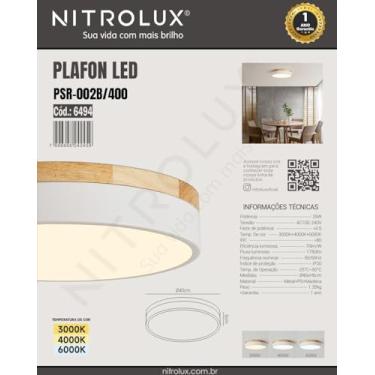 Imagem de PLAFON SOBREPOR REDONDO PSR-002B/400 3EM1 24W BRANCO