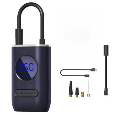 Imagem de Bomba de Ar Elétrica Portátil Sem Fio com Tela Digital LED 150PSI e Bateria 4000mAh para Carro, Moto e Bicicleta (azul)