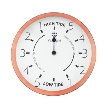 Imagem de Valuegist Relógio Tide 25,4 cm ouro roxo náutico pendurado na parede usando relógio de maré, estação meteorológica de alumínio, decoração de parede, acessórios de barco