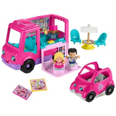Imagem de Fisher-Price Little People Barbie, Caminhão de Cupcake Musical com 9 Peças para Brincadeiras de Faz de Conta, Para Crianças a Partir de 18