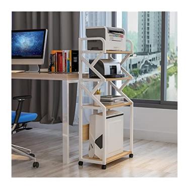 Imagem de SUNESA Suporte de impressão móvel escritório casa 4 camadas suporte de impressora rack de armazenamento multiuso organizador de chão prateleira de armazenamento armário móvel sobre rodas mesa de