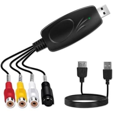 Imagem de Placa de captura de vídeo, placa de captura de áudio e vídeo USB 2.0, conversor de TV VHS VCR para DVD, adequado para Mac OS e Windows OS, compatível com Windows 10/8/7/XP/Vista