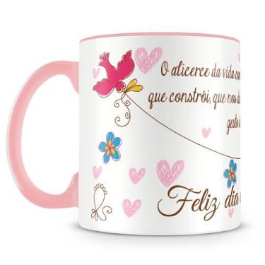 Imagem de Caneca Personalizada Dia das Mães - Porcelana Rosa - Mod.1 - Amo Canec